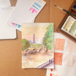 Atelier Live en visio | Aquarelle | Paris au coucher de soleil